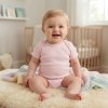 T20801: Baby Pink 3 Pack Short Sleeve Bodysuits (0-12 Months)
